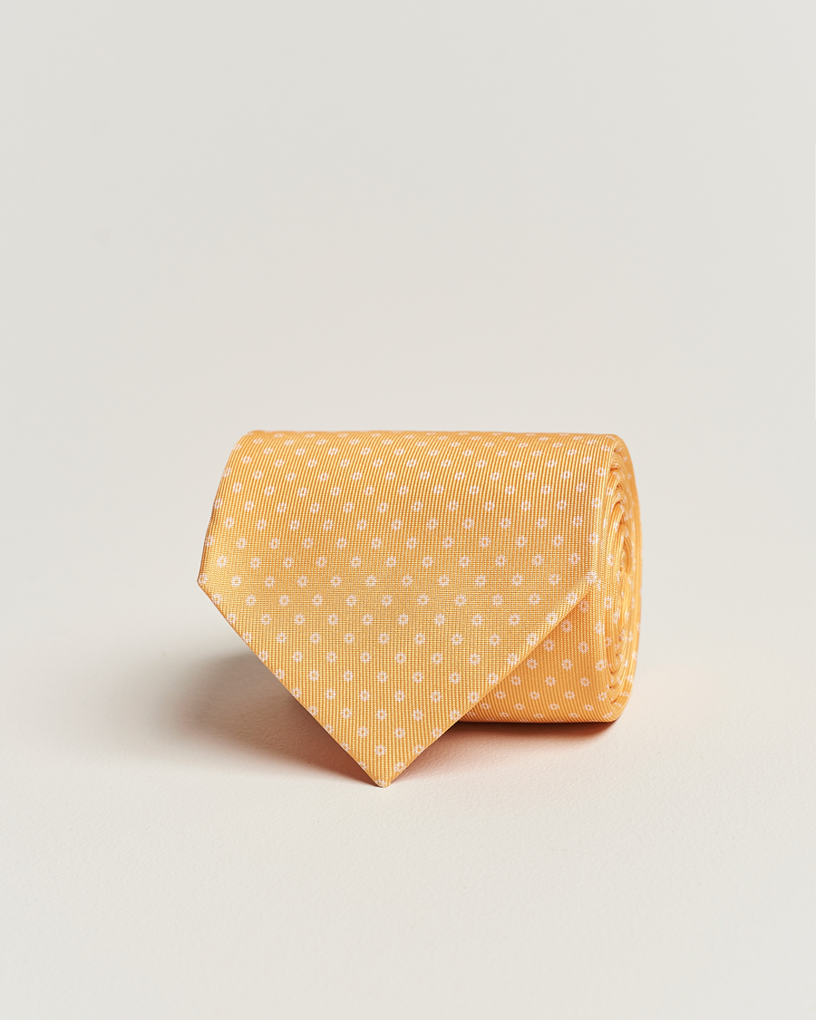 Homme | E. Marinella 3-Fold Printed Silk Tie Yellow | E. Marinella | 3-Fold Printed Silk Tie Yellow
