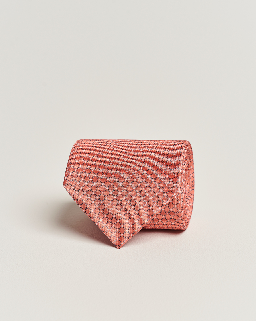 Homme | E. Marinella 3-Fold Printed Silk Tie Orange | E. Marinella | 3-Fold Printed Silk Tie Orange