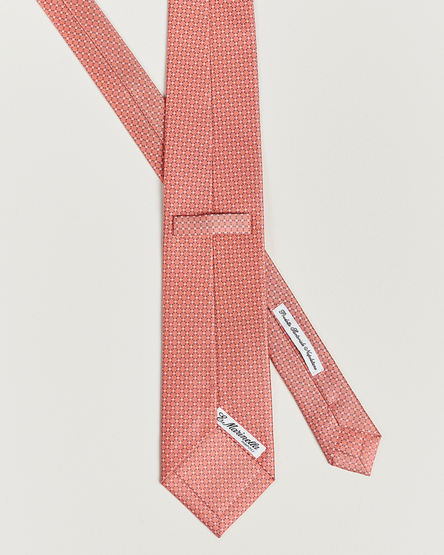 Homme | E. Marinella 3-Fold Printed Silk Tie Orange | E. Marinella | 3-Fold Printed Silk Tie Orange