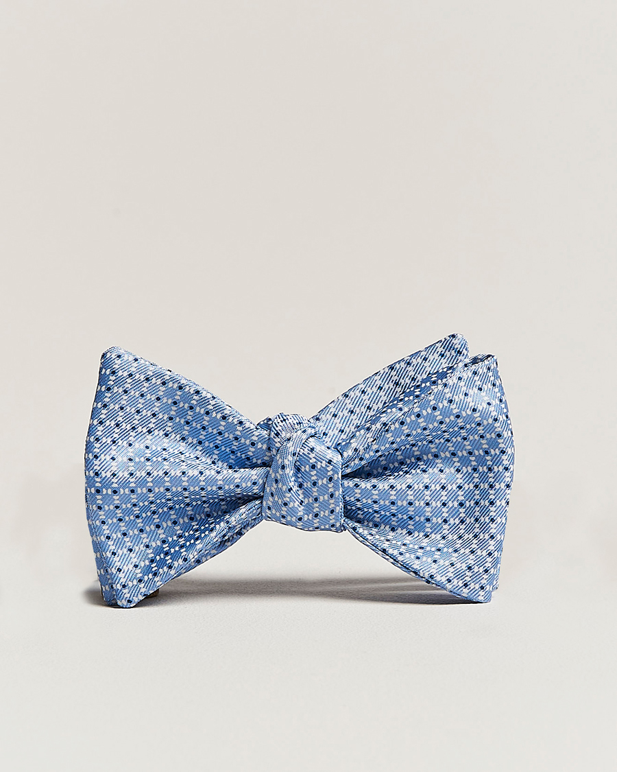 Homme | E. Marinella Printed Silk Bow Tie Light Blue | E. Marinella | Printed Silk Bow Tie Light Blue