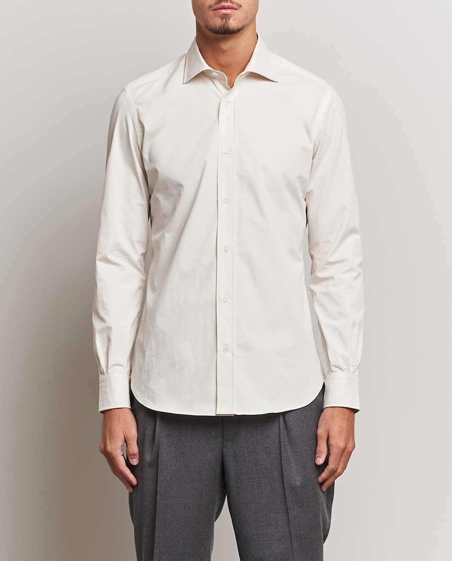 Homme | Chemises | Mazzarelli | Soft Twill Cotton Shirt White