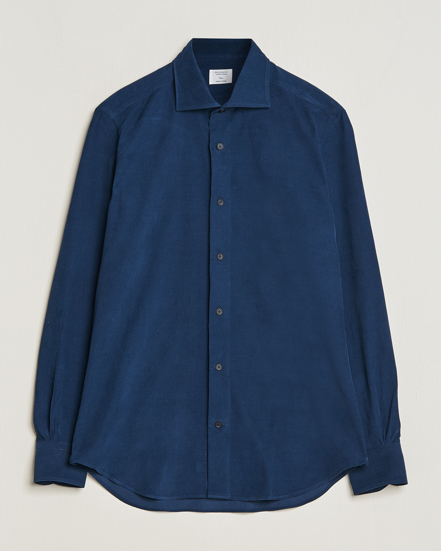 Homme | Chemises | Mazzarelli | Soft Corduroy Shirt Navy