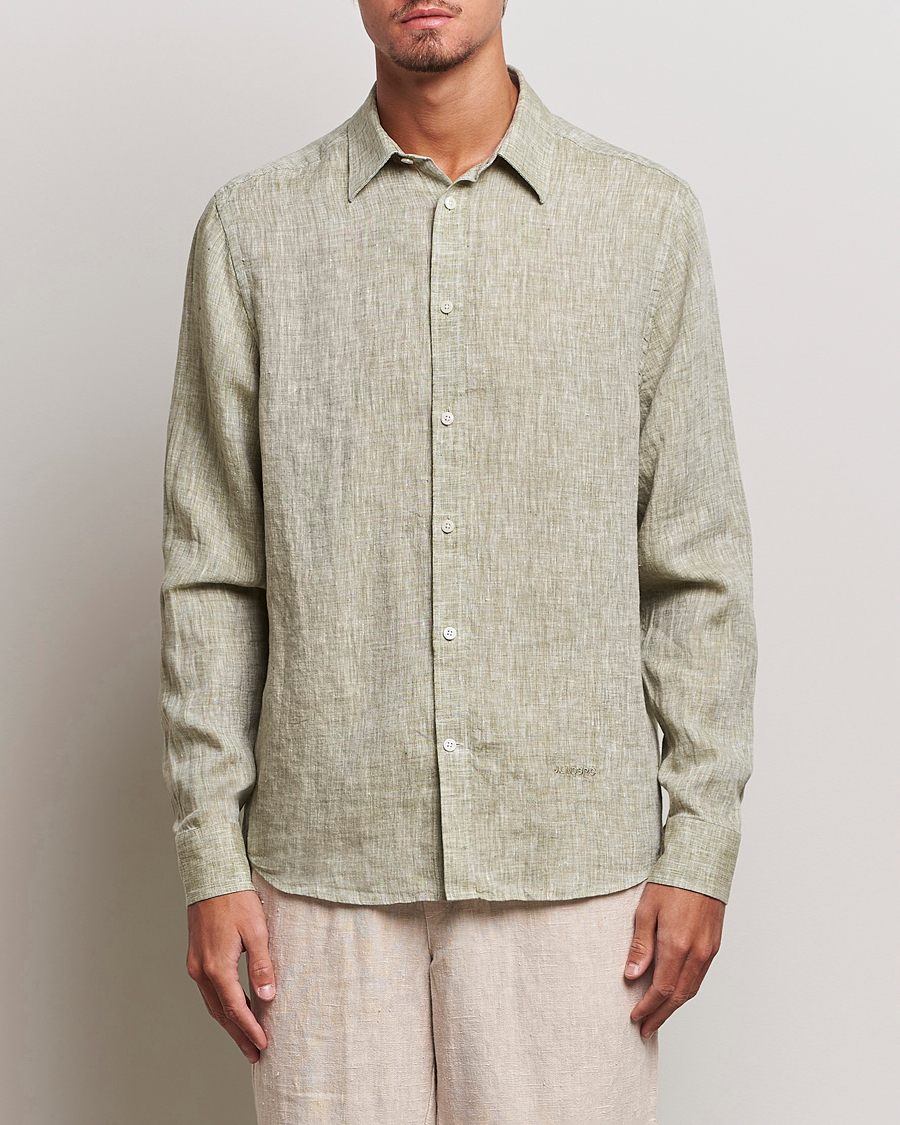 Homme | Chemises | J.Lindeberg | Reg Fit Linen Melange Shirt Aloe