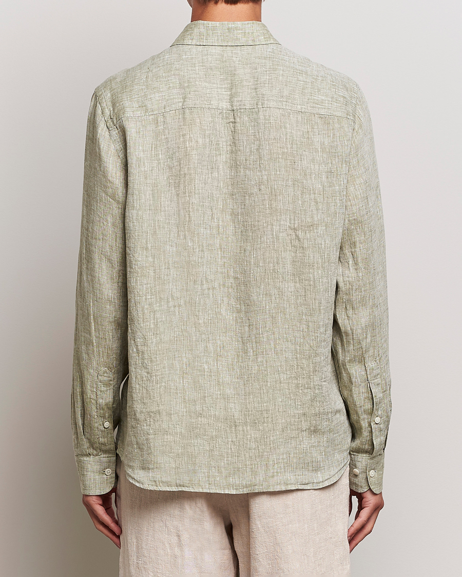 Homme | Chemises | J.Lindeberg | Reg Fit Linen Melange Shirt Aloe