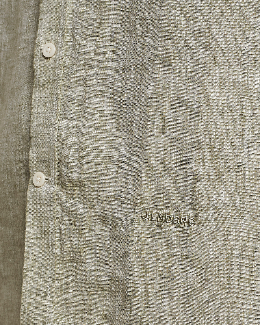 Homme | Chemises | J.Lindeberg | Reg Fit Linen Melange Shirt Aloe
