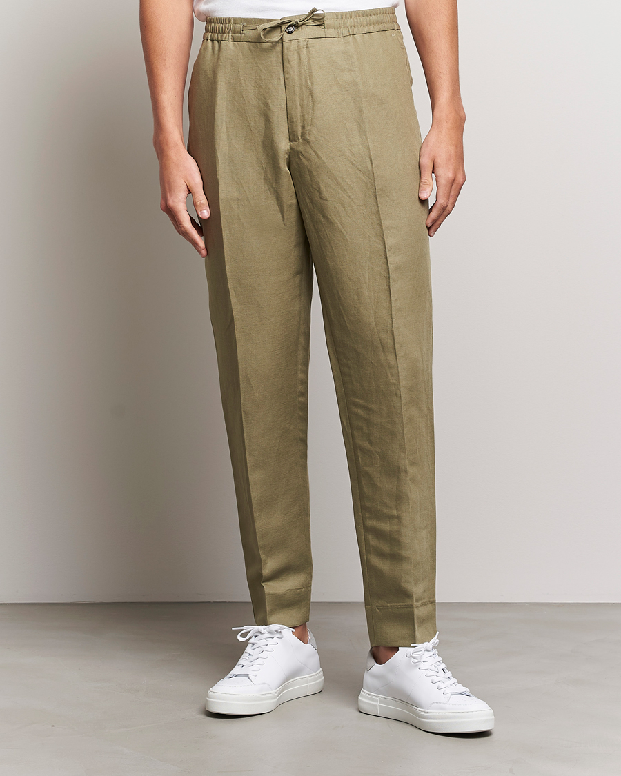 Homme | Pantalons | J.Lindeberg | Baron Tencel/Linen Trousers Aloe