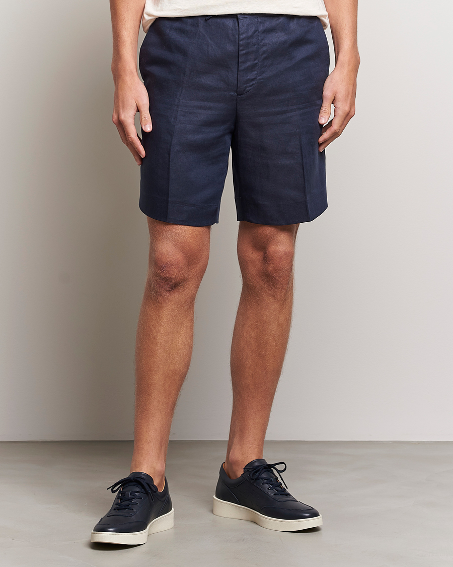 Homme | Shorts | J.Lindeberg | Baron Tencel/Linen Shorts Navy