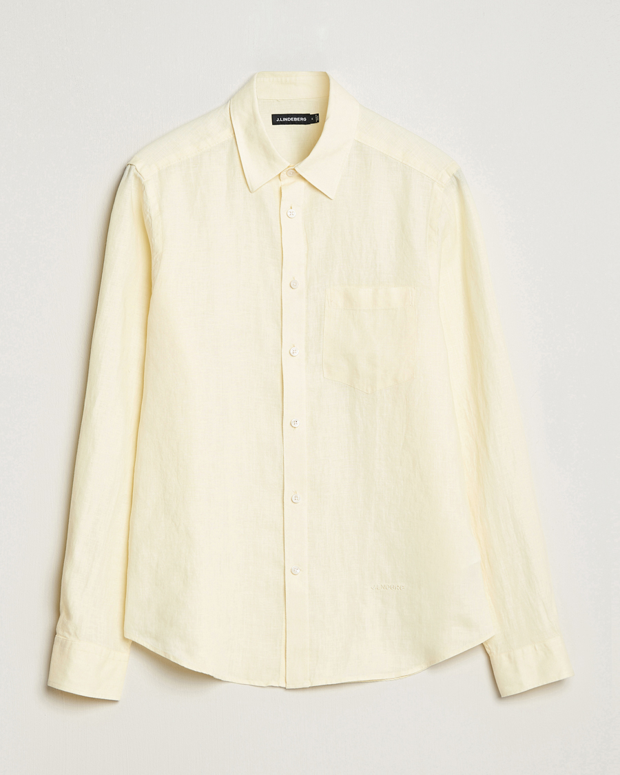Homme | Chemises | J.Lindeberg | Clean Linen Slim Shirt Pear Sorbet