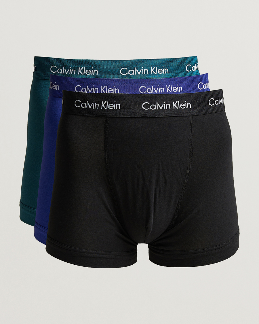 Homme | Sous-Vêtements Et Chaussettes | Calvin Klein | Cotton Stretch 3-Pack Trunk Blue/Black/Green