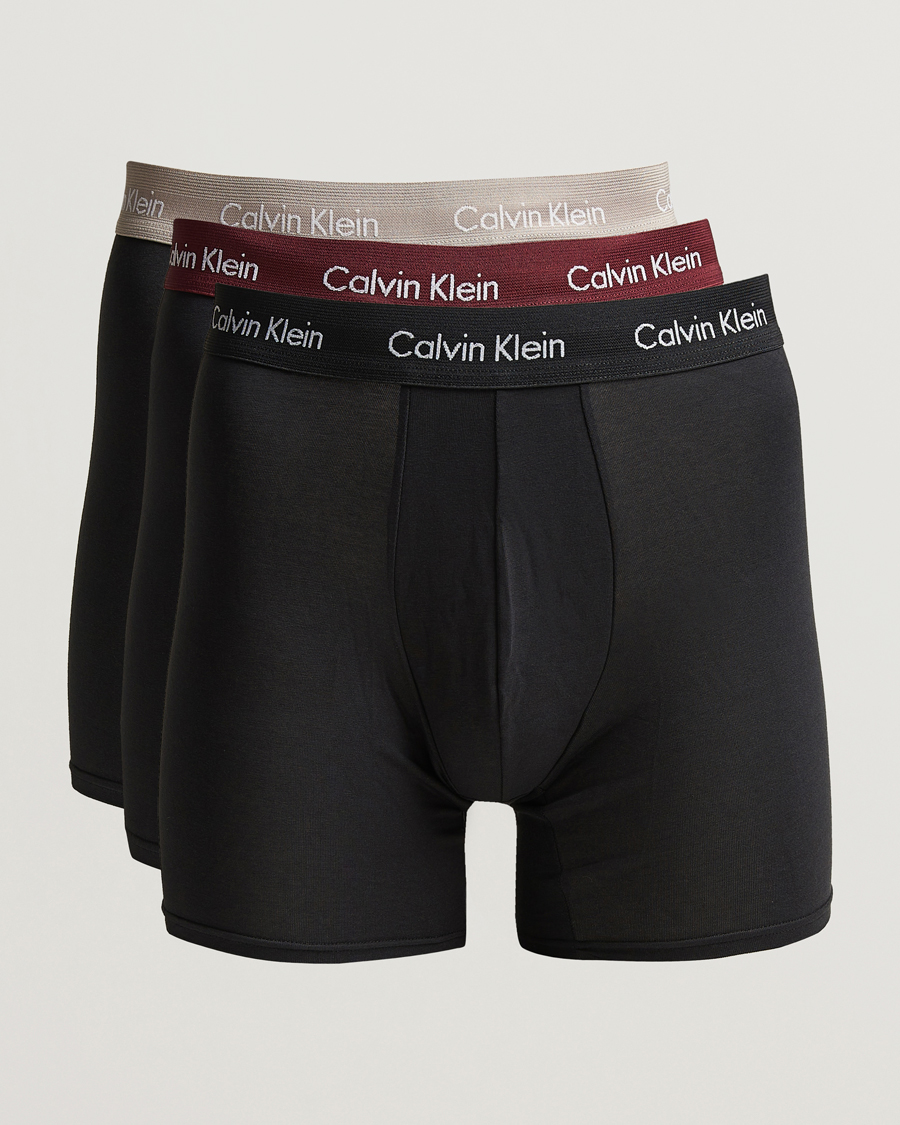Homme | Sous-Vêtements Et Chaussettes | Calvin Klein | Cotton Stretch 3-Pack Boxer Brief Black/Port Red/Grey