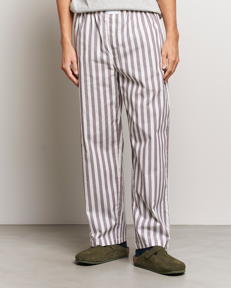 Homme | Peignoirs Et Pyjamas | Calvin Klein | Cotton Striped Pyjama Pants White/Grey