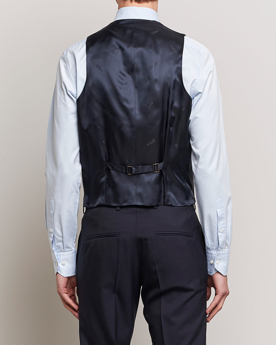 Heren | Blazers | Oscar Jacobson | Carlo Wool Waistcoat Navy