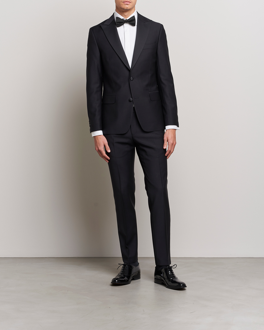 Homme | Blazers | Oscar Jacobson | Elder Wool Tuxedo Blazer Black
