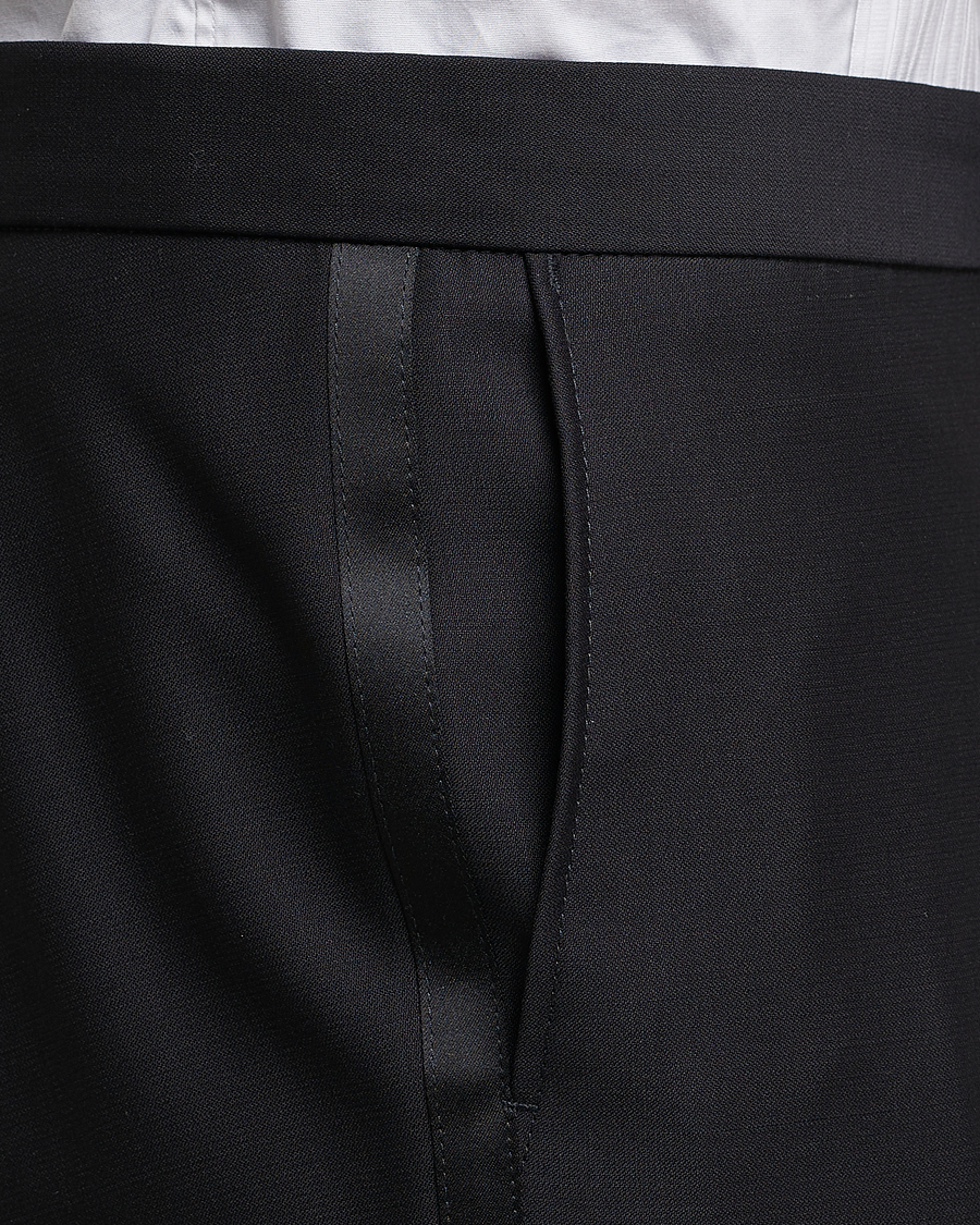 Heren | Broeken | Oscar Jacobson | Devon Wool Tuxedo Trousers Black