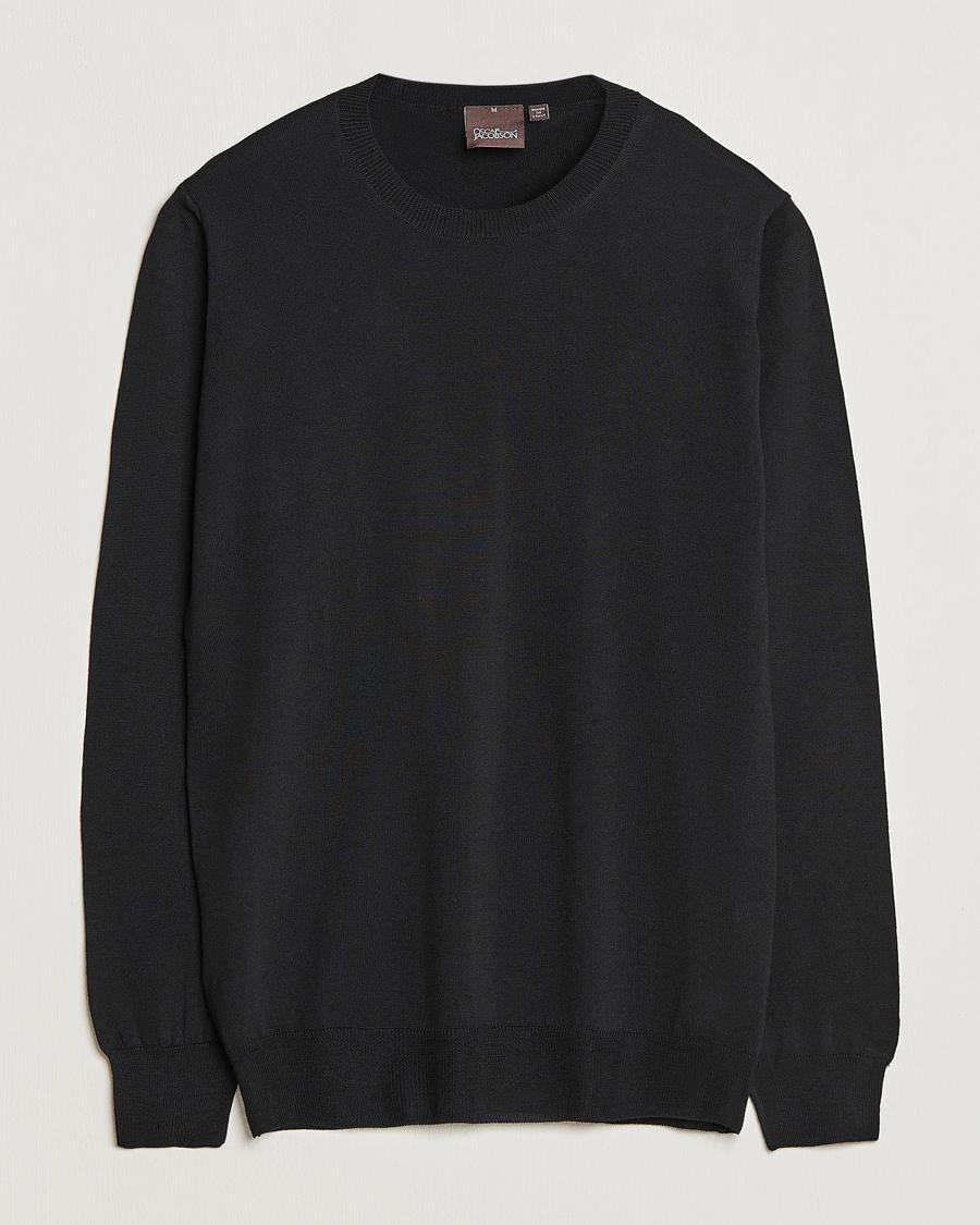 Homme | Pulls Et Tricots | Oscar Jacobson | Custer Merino Wool Roundneck Black