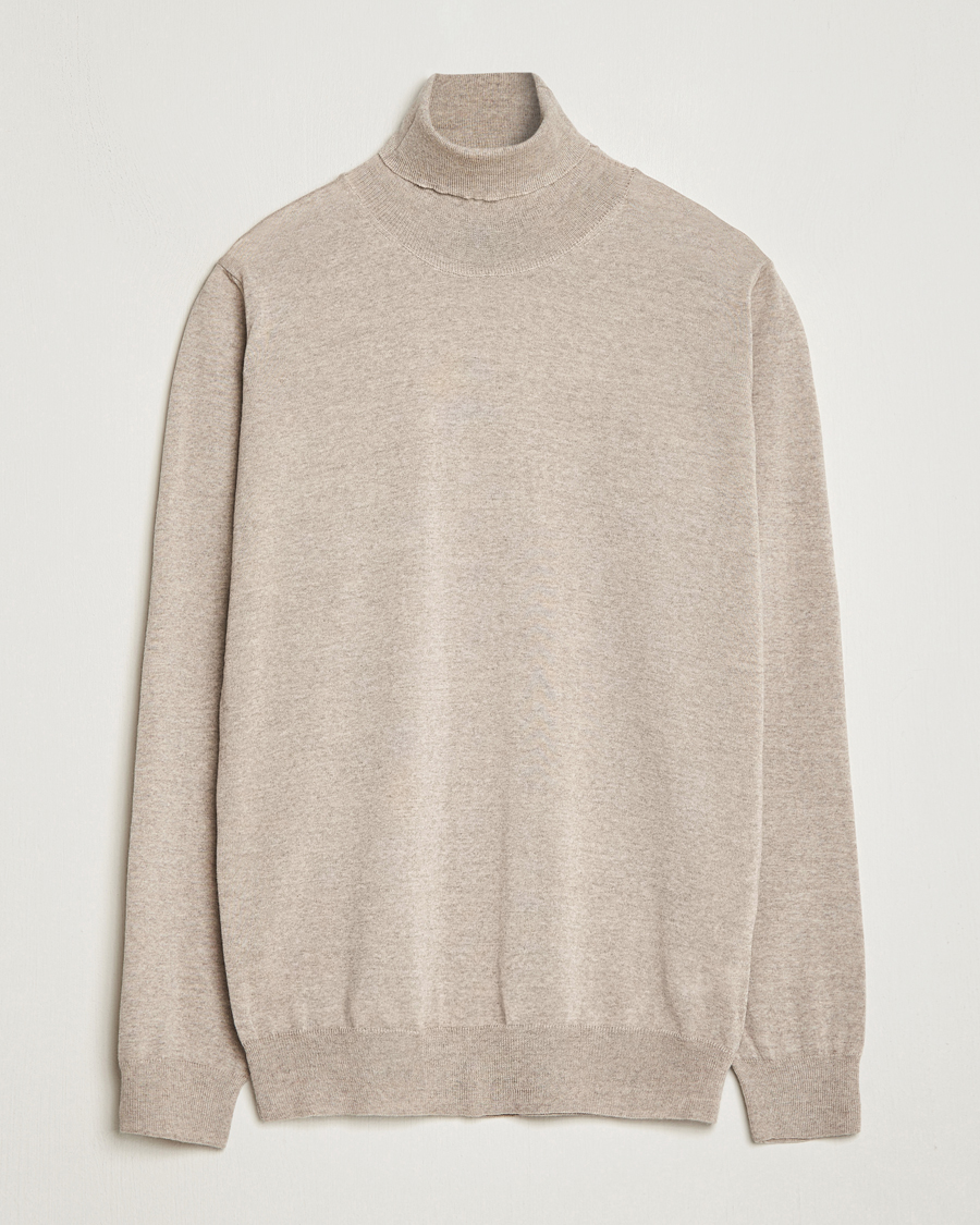Homme | Pulls Et Tricots | Oscar Jacobson | Cole Merino Wool Rollneck Beige