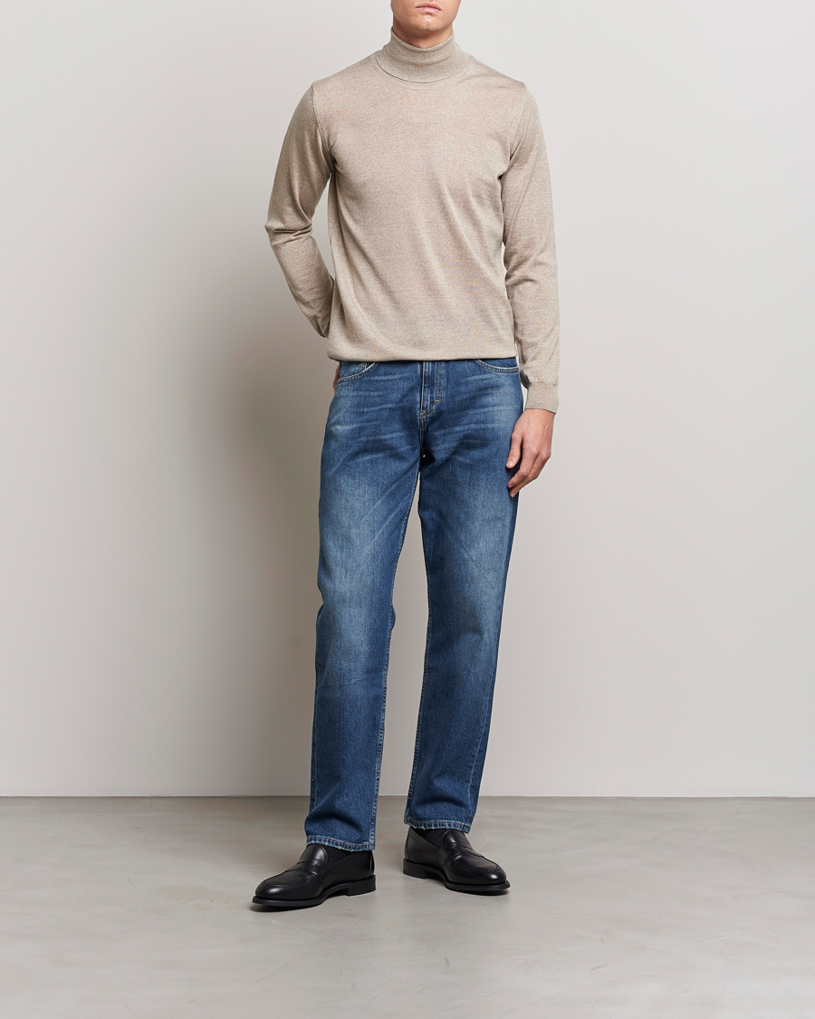 Homme | Pulls Et Tricots | Oscar Jacobson | Cole Merino Wool Rollneck Beige