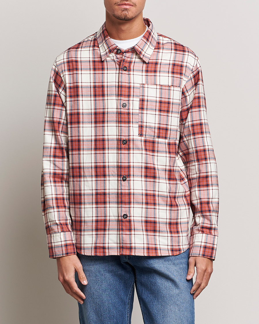 Homme | Chemises | A.P.C. | Graham Checked Overshirt Ecru/Red