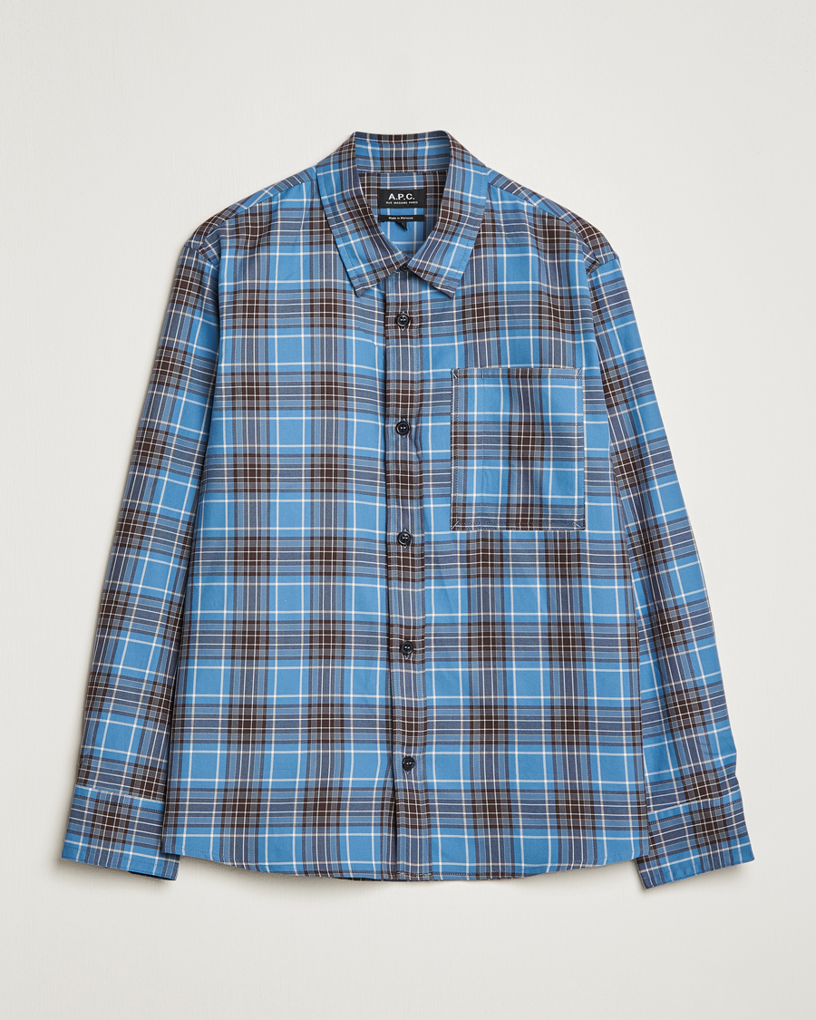 Homme | Chemises | A.P.C. | Graham Checked Overshirt Clear Blue