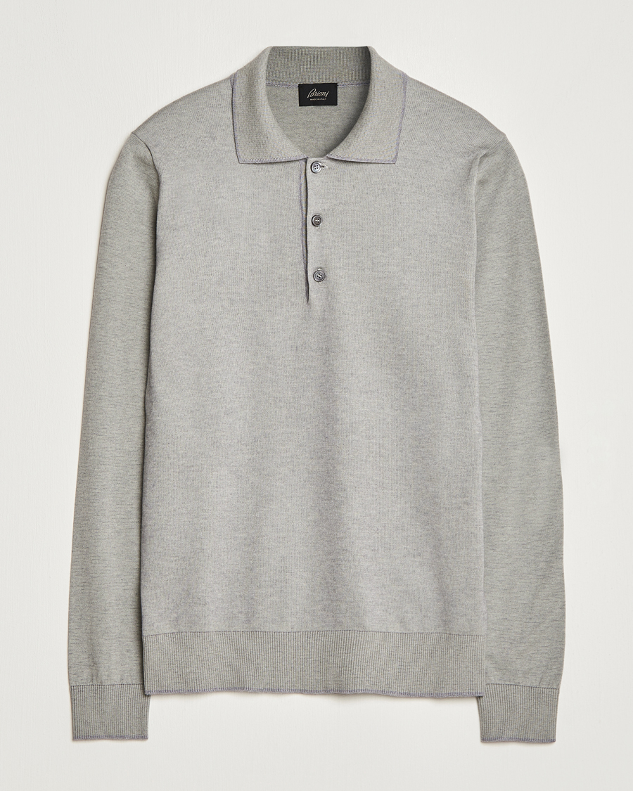 Homme | Pulls Et Tricots | Brioni | Cashmere Blend Long Sleeve Polo Sage