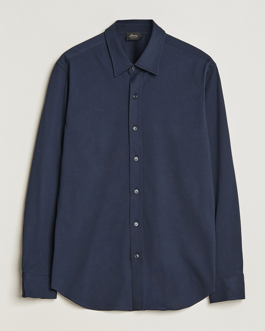 Homme | Chemises | Brioni | Soft Cotton Jersey Shirt Navy