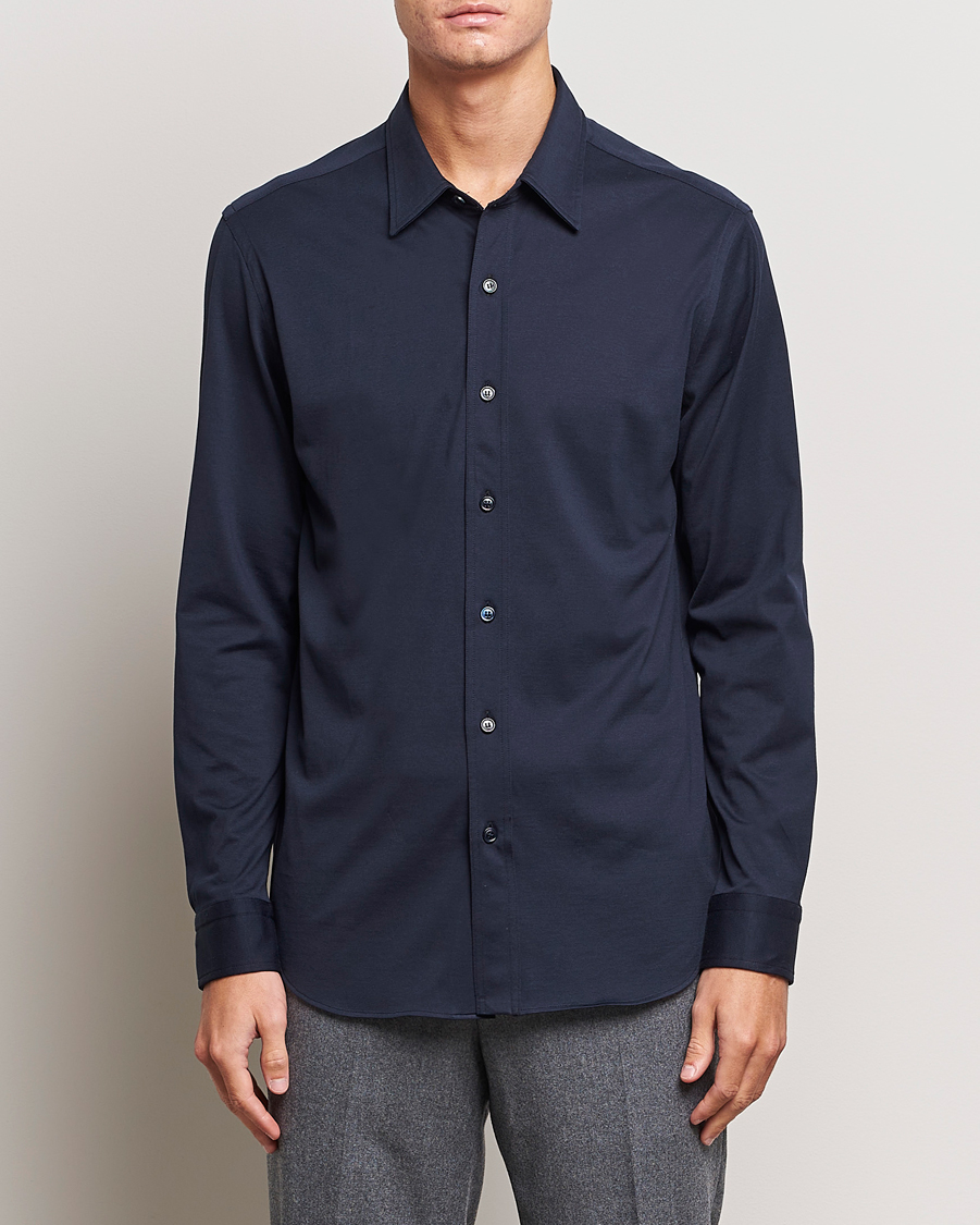 Homme | Chemises | Brioni | Soft Cotton Jersey Shirt Navy