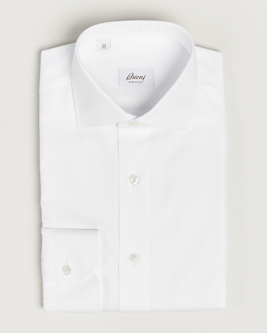Homme | Chemises | Brioni | Slim Fit Royal Oxford Dress Shirt White