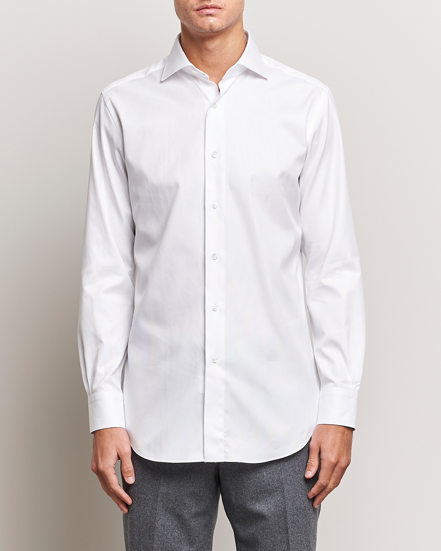 Homme | Chemises | Brioni | Slim Fit Royal Oxford Dress Shirt White