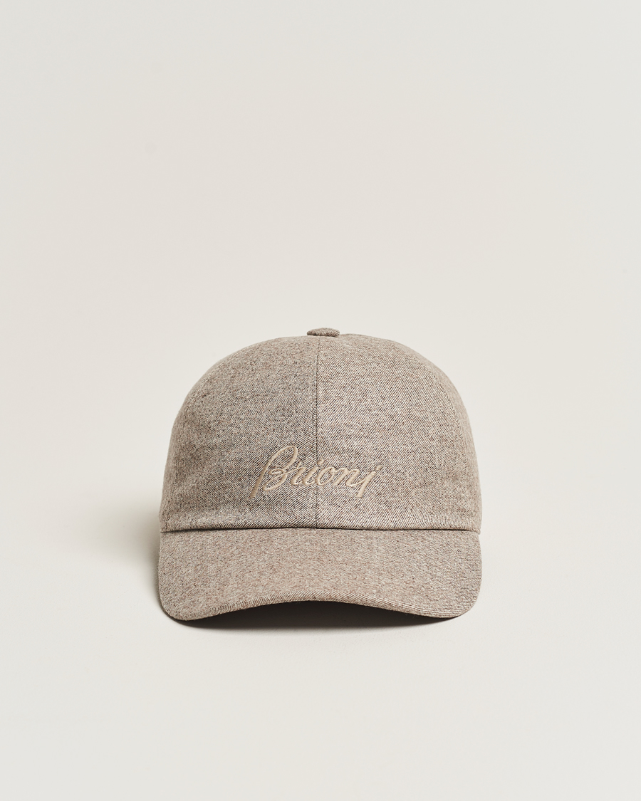 Homme | Brioni Soft Flannel Baseball Cap Beige Melange | Brioni | Soft Flannel Baseball Cap Beige Melange