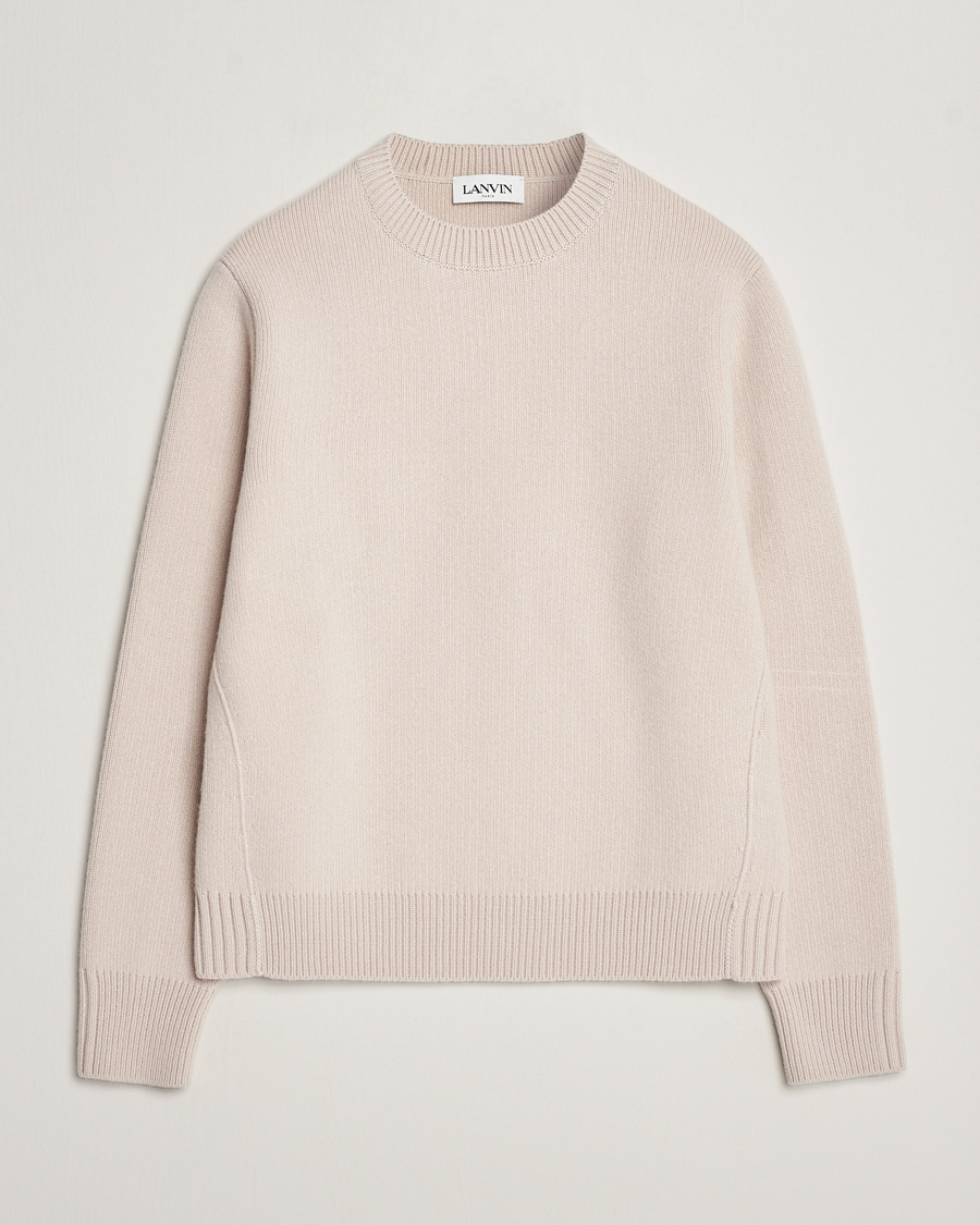Homme | Pulls Et Tricots | Lanvin | Cashmere Blend Crew Neck Sweater Light Beige