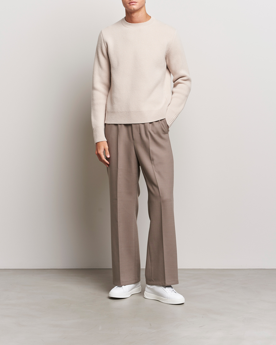 Homme | Pulls Et Tricots | Lanvin | Cashmere Blend Crew Neck Sweater Light Beige