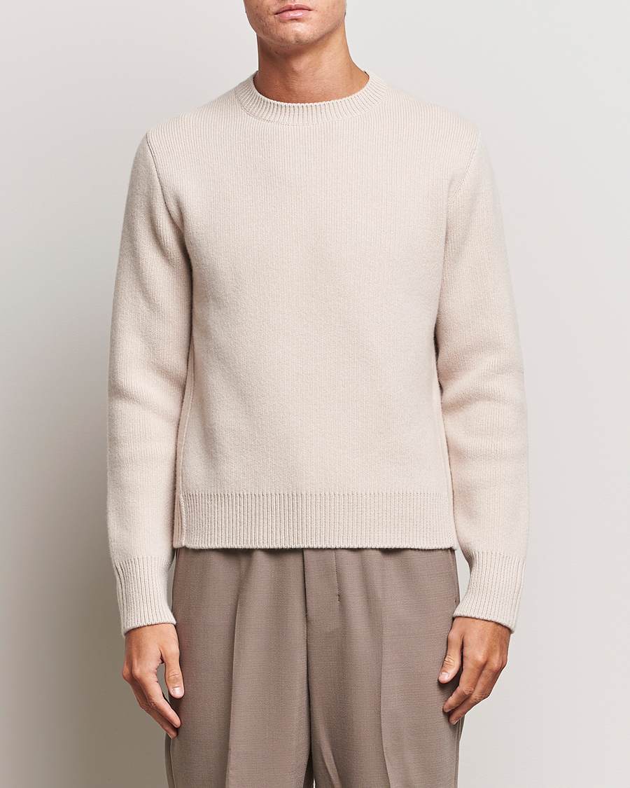 Homme | Pulls Et Tricots | Lanvin | Cashmere Blend Crew Neck Sweater Light Beige