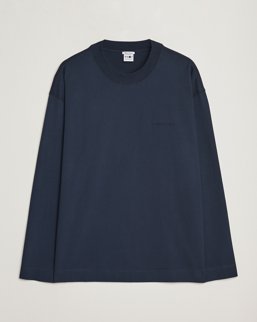 Homme | T-shirts | NN07 | Benja Pima Cotton Long Sleeve T-Shirt Navy