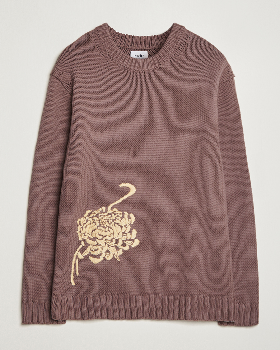 Homme | Pulls Et Tricots | NN07 | Jasper Knitted Cotton Sweatshirt Purple Brown