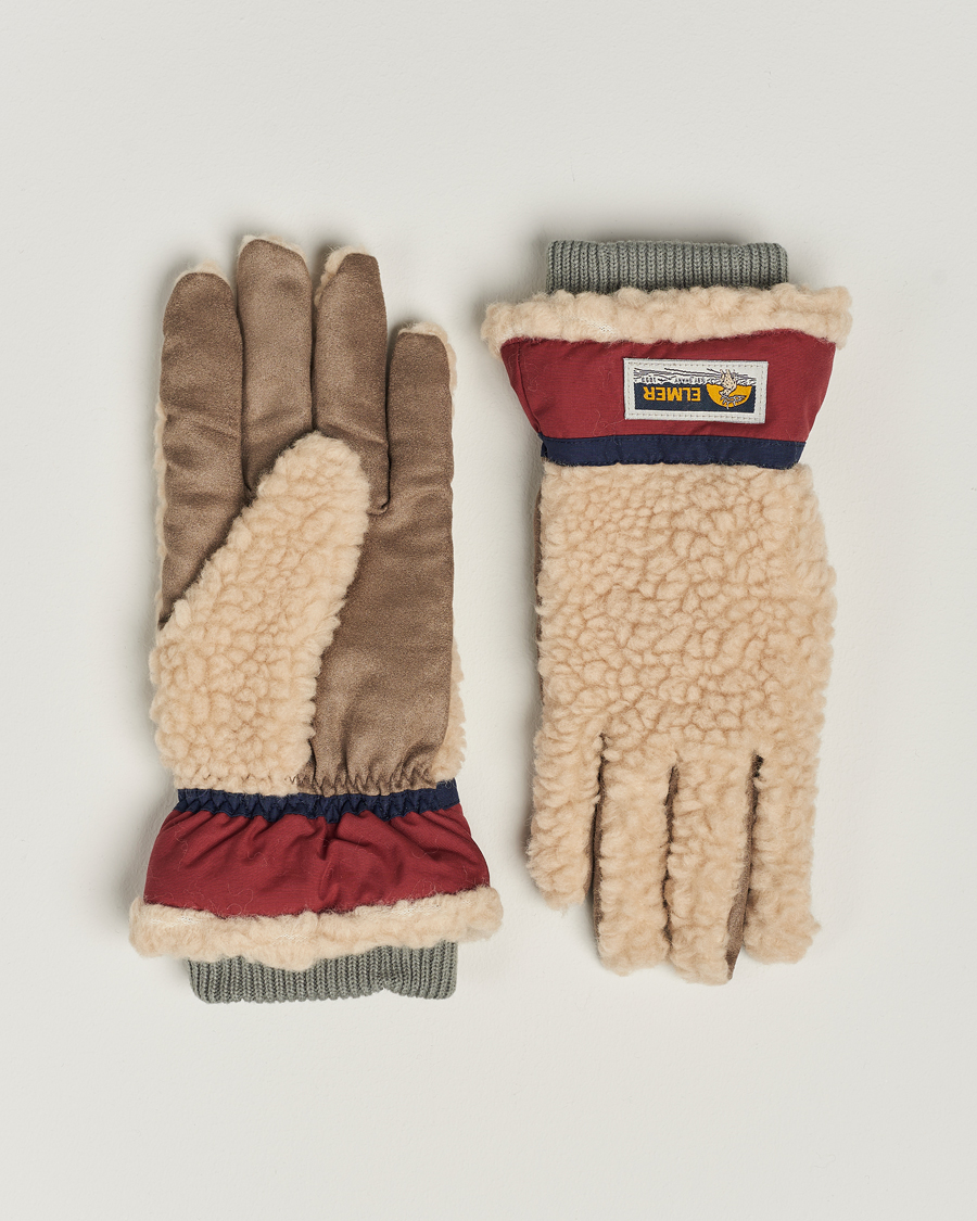 Homme | Elmer by Swany Sota Wool Teddy Gloves Beige/Wine | Elmer by Swany | Sota Wool Teddy Gloves Beige/Wine