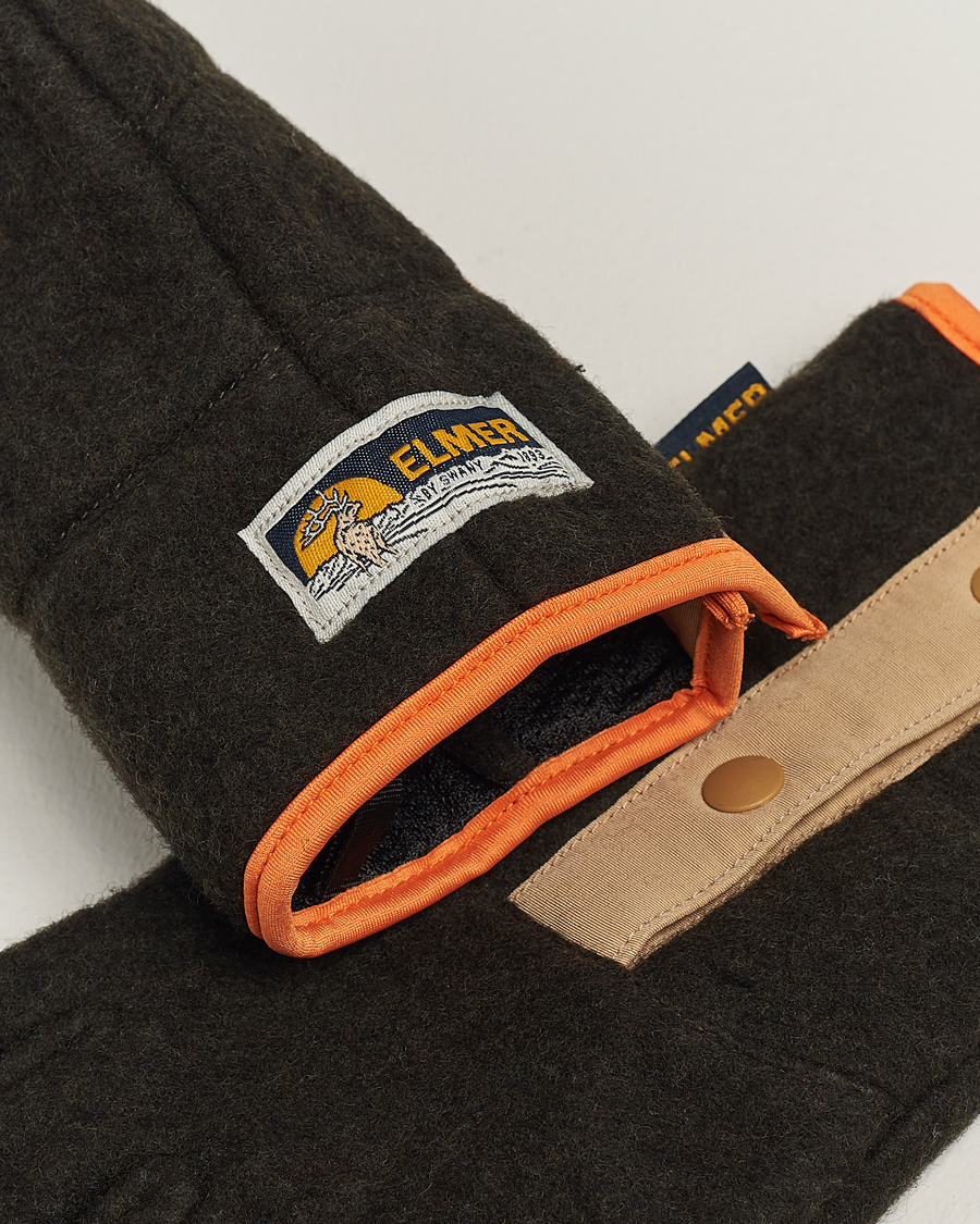 Heren | Elmer by Swany Recycled Wool Fleece Gloves Dark Brown | Elmer by Swany | Recycled Wool Fleece Gloves Dark Brown