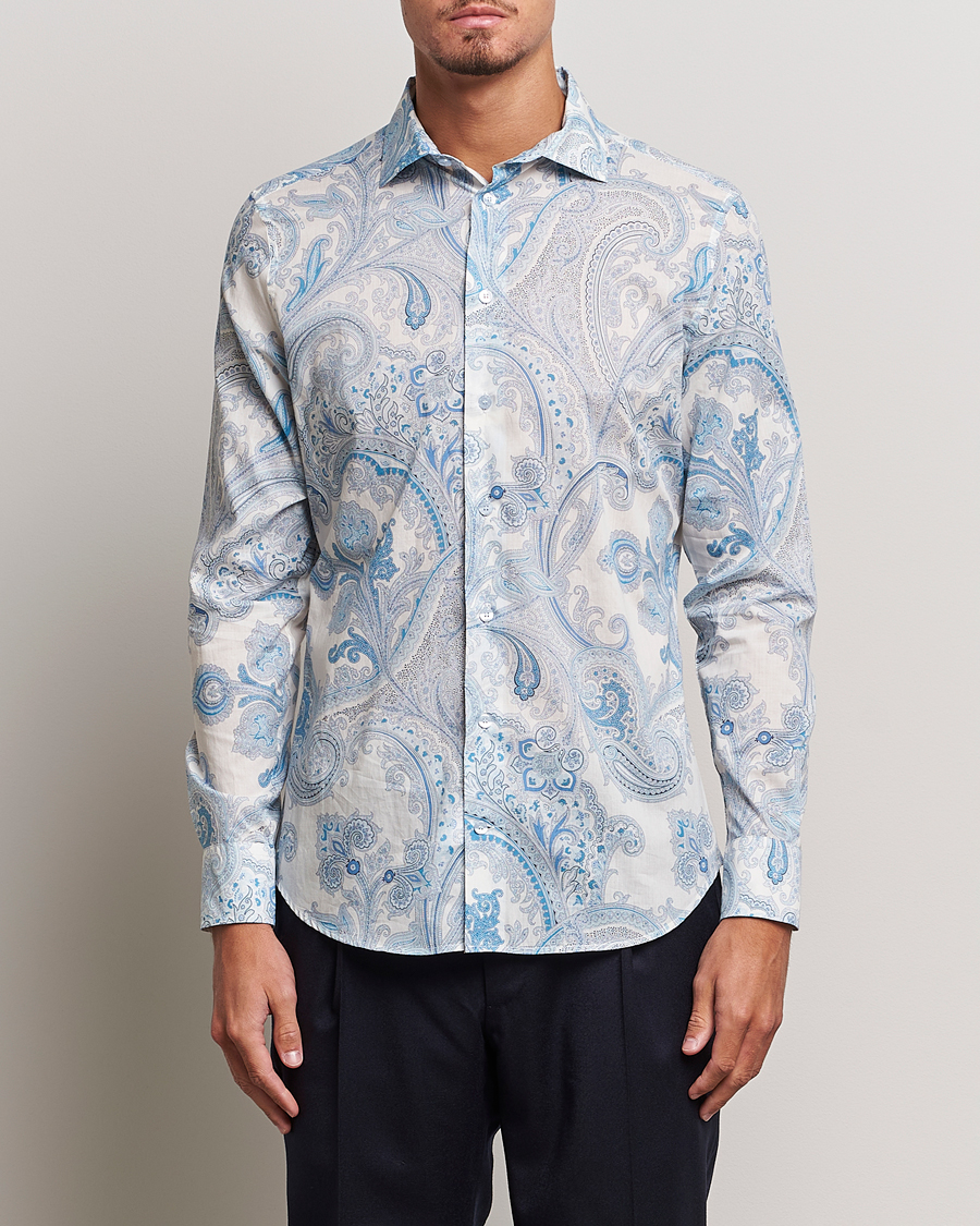 Heren | Overhemden | Etro | Slim Fit Paisley Shirt Azzurro
