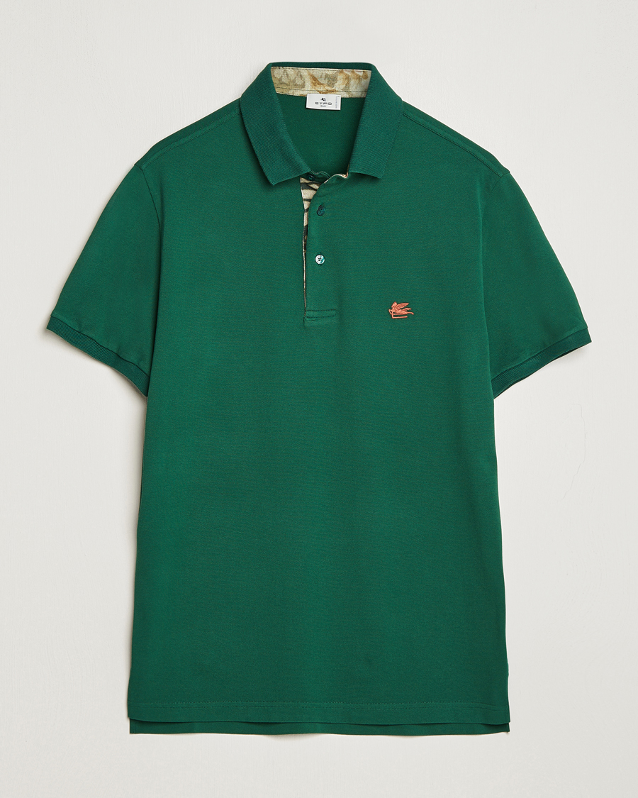 Homme | Polos | Etro | Short Sleeve Contrast Polo Dark Green