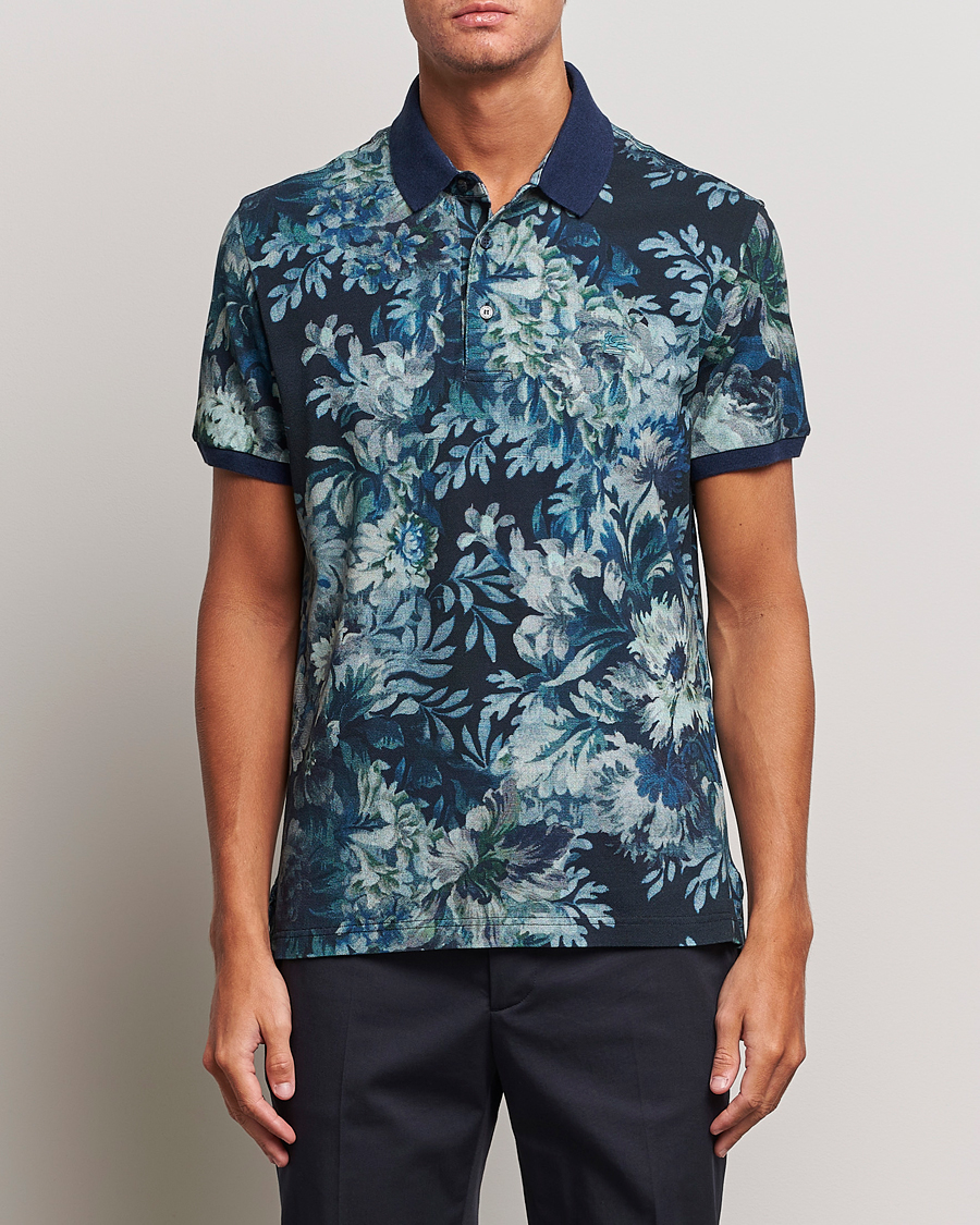 Homme | Polos | Etro | Short Sleeve Printed Polo Dark Blue