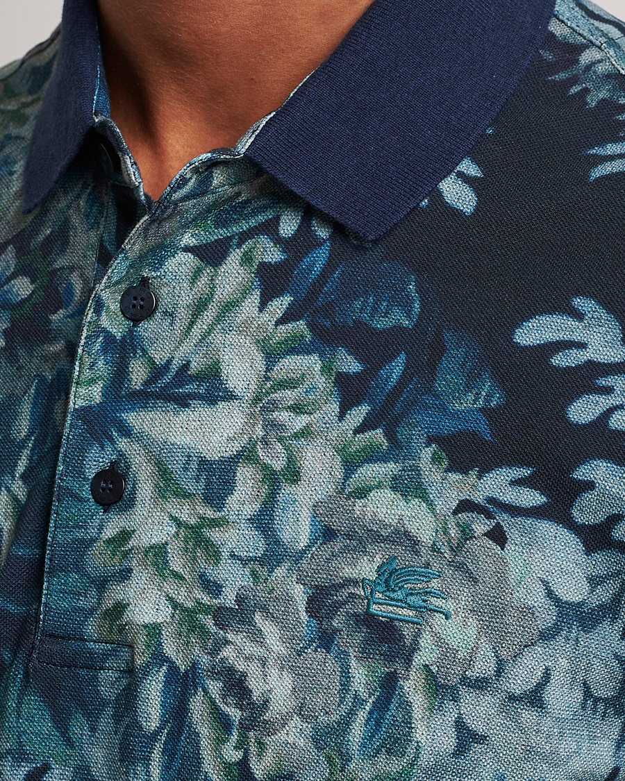 Homme | Polos | Etro | Short Sleeve Printed Polo Dark Blue