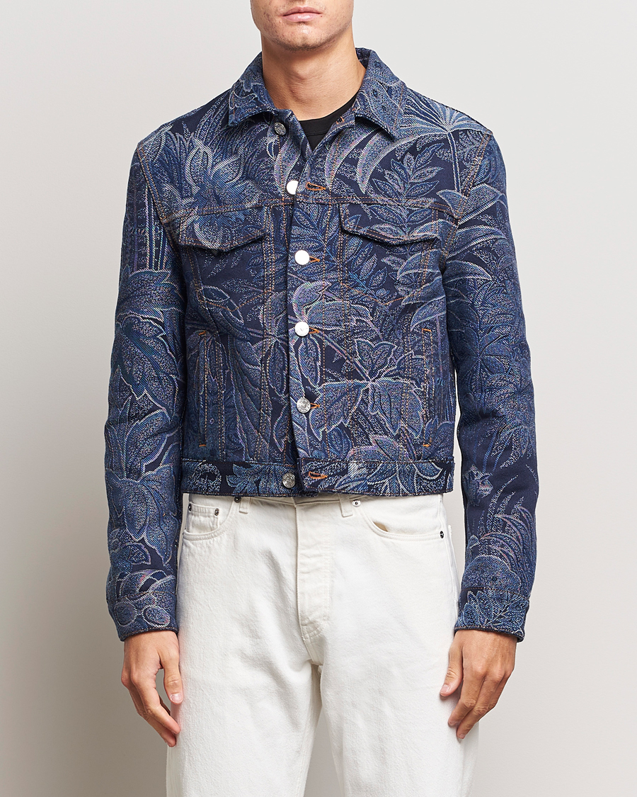 Homme | Manteaux Et Vestes | Etro | Jacquard Denim Jacket Azzurro