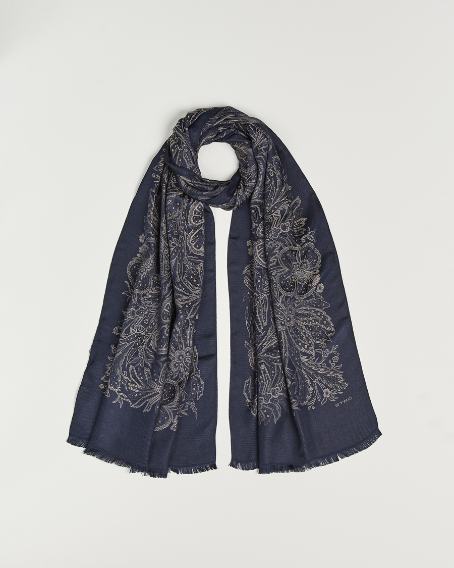 Homme | Etro Silk/Viscose Scarf Navy | Etro | Silk/Viscose Scarf Navy