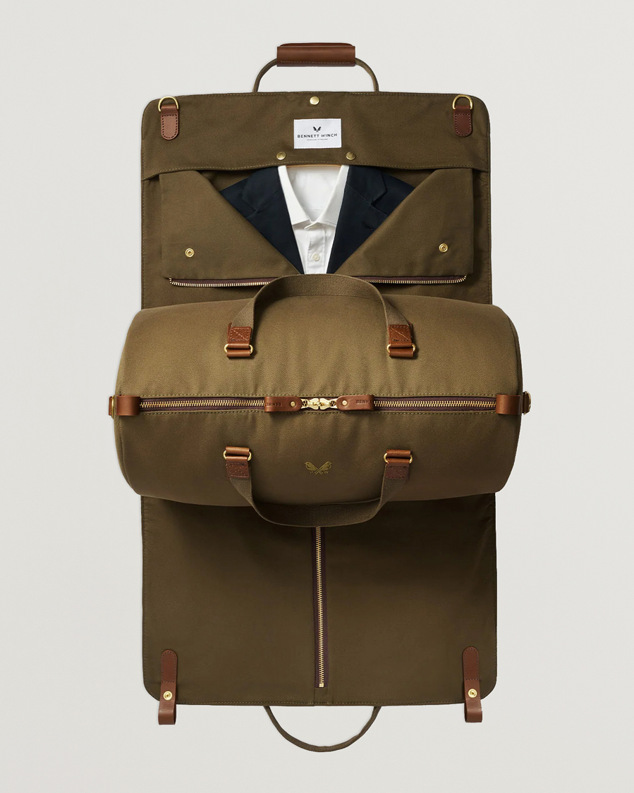 Homme | Bennett Winch Canvas Suit Carrier Holdall Olive | Bennett Winch | Canvas Suit Carrier Holdall Olive