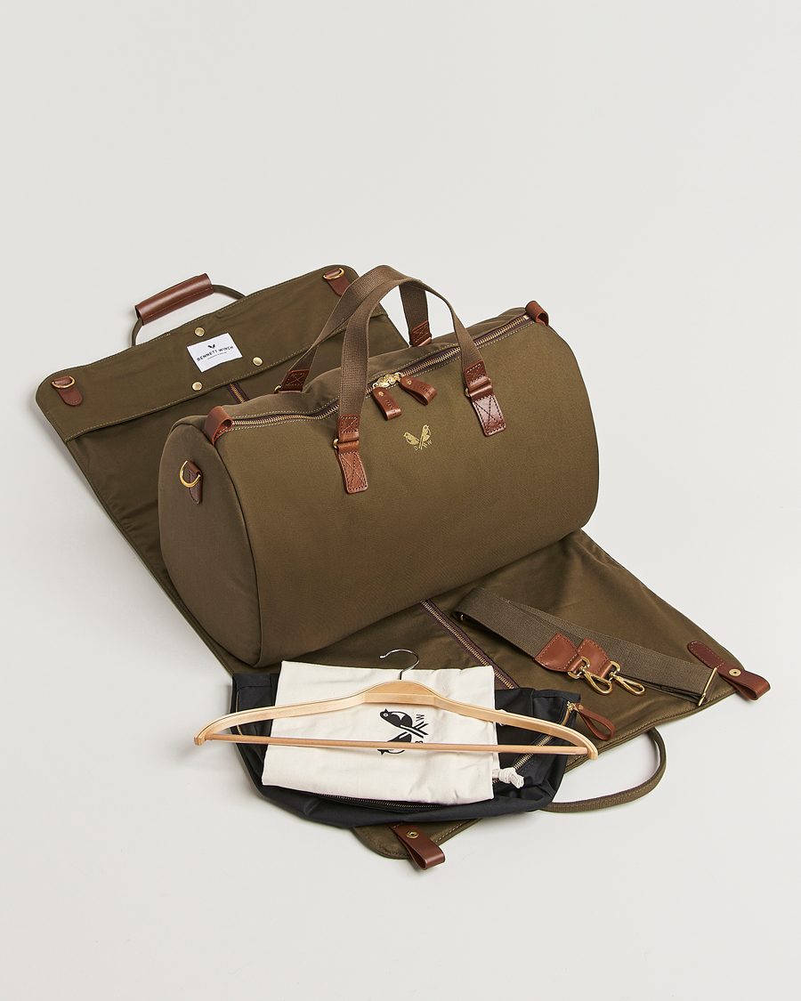 Homme | Bennett Winch Canvas Suit Carrier Holdall Olive | Bennett Winch | Canvas Suit Carrier Holdall Olive