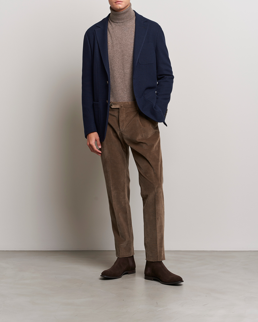 Homme | Blazers | Canali | Structured Wool Jersey Jacket Navy