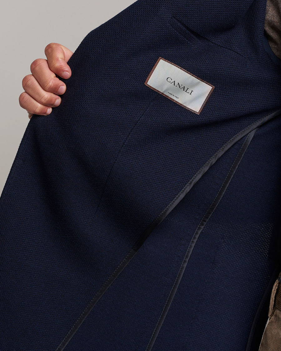 Homme | Blazers | Canali | Structured Wool Jersey Jacket Navy