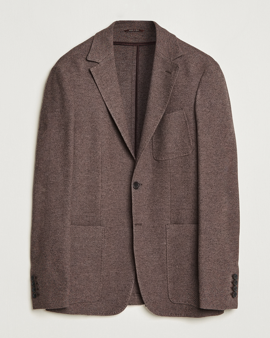 Homme | Blazers | Canali | Structured Wool Jersey Jacket Beige