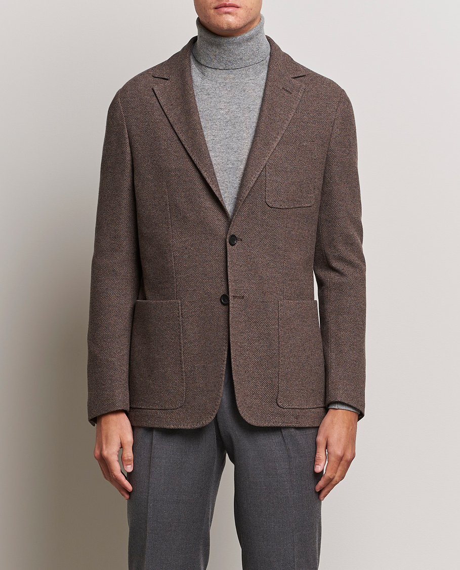 Homme | Blazers | Canali | Structured Wool Jersey Jacket Beige
