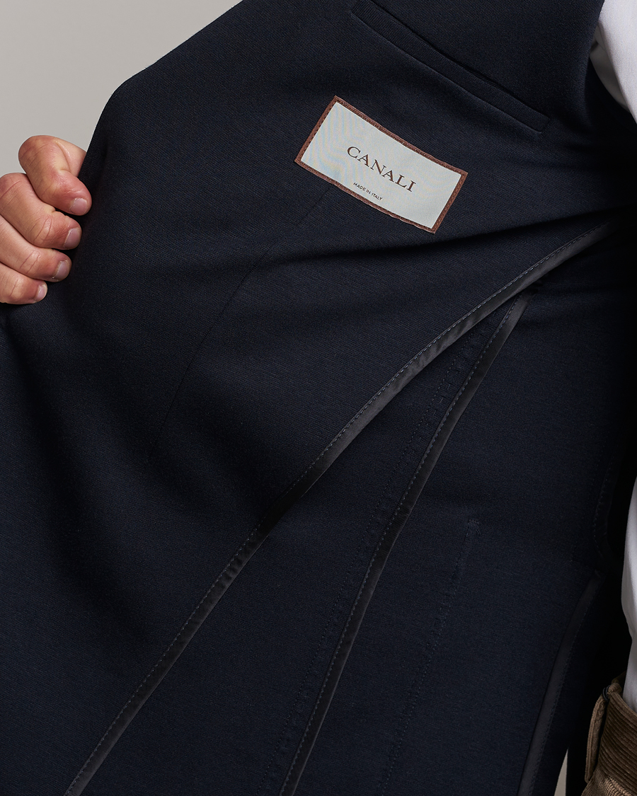 Homme | Blazers | Canali | Jersey Stretch Jacket Navy