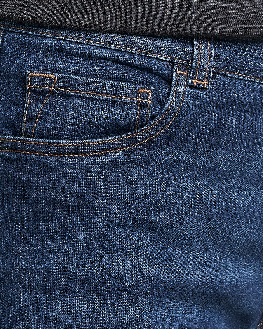Heren | Jeans | Canali | Slim Fit Stretch Jeans Medium Blue Wash